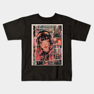 Comic Book Cyber Punk Girl in Kyoto Kids T-Shirt